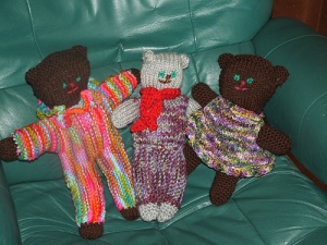 Knitted bears by Tory for Don't Be Afraid I Am Here Bears