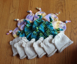 Preemie hats by Lisa G. for the University of Chicago Hospitals